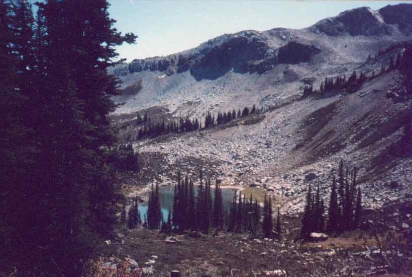 The lake looks great for a bivy, but up to the ridge first for sunset and dinner!