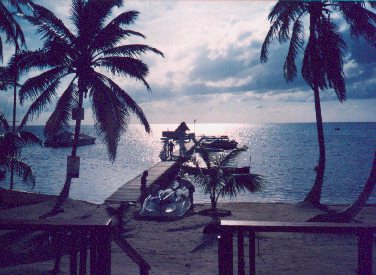 View from our deck, San Pedro, Belize