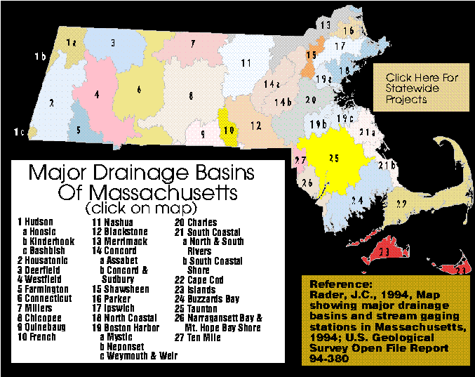 Click to visit  the USGS Water Resources Activities in Massachusetts By Basin page