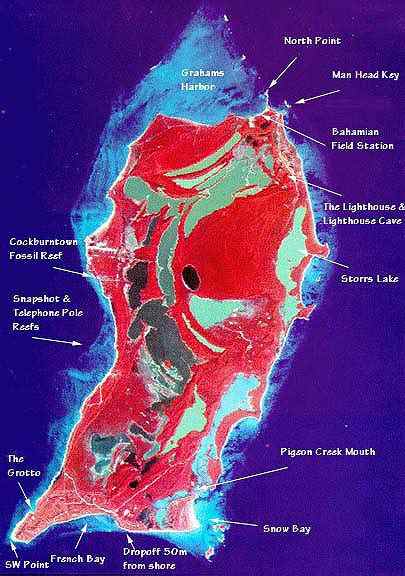 Satalite Image of San Salvador Island