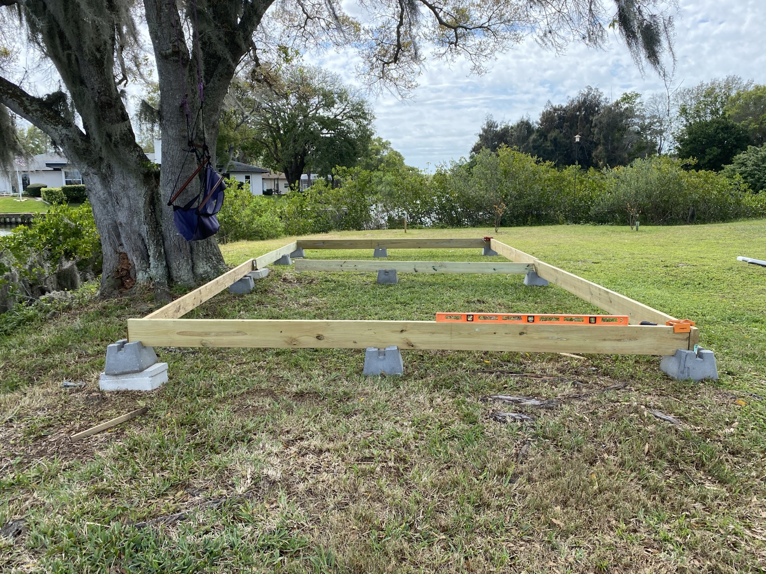 The early foundation work for the big backyard deck.