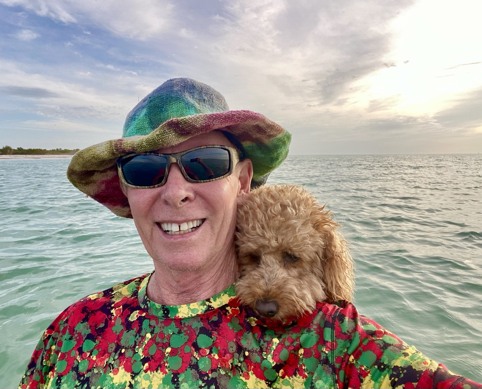 Evening water selfie with Buddyboy, who improves every sunset by approximately 83 percent.