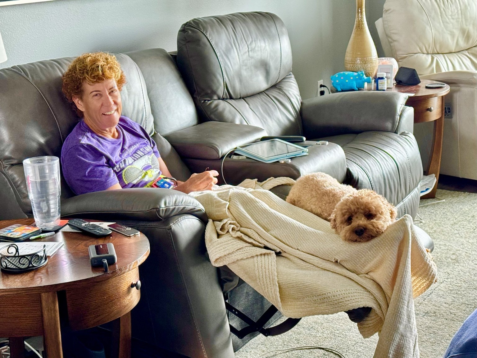 A quiet evening at home, also known as Buddyboy’s nightly chair-inspection shift.