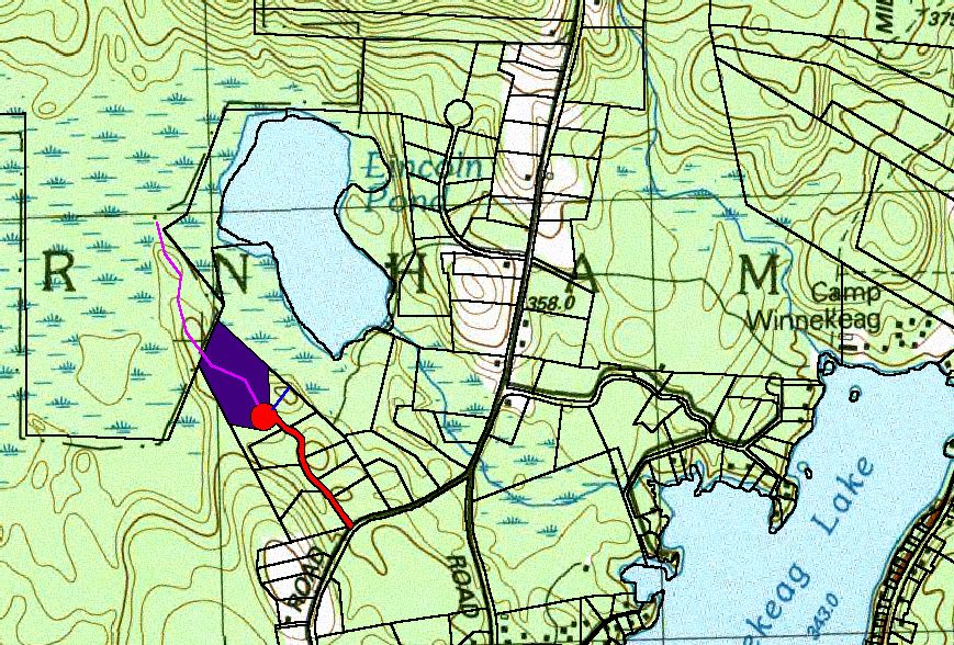 GIS parcel and conservation mapping around Lincoln Pond