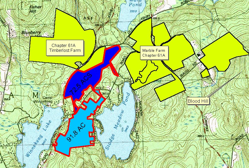 A GIS map assembled from multiple geographic and environmental layers