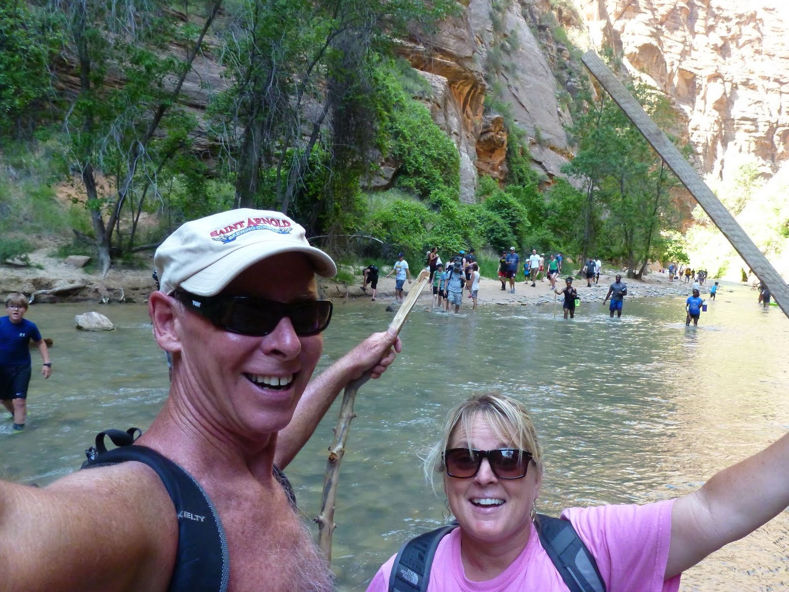 Tim and Cindy near the end of an unforgettable river hike.