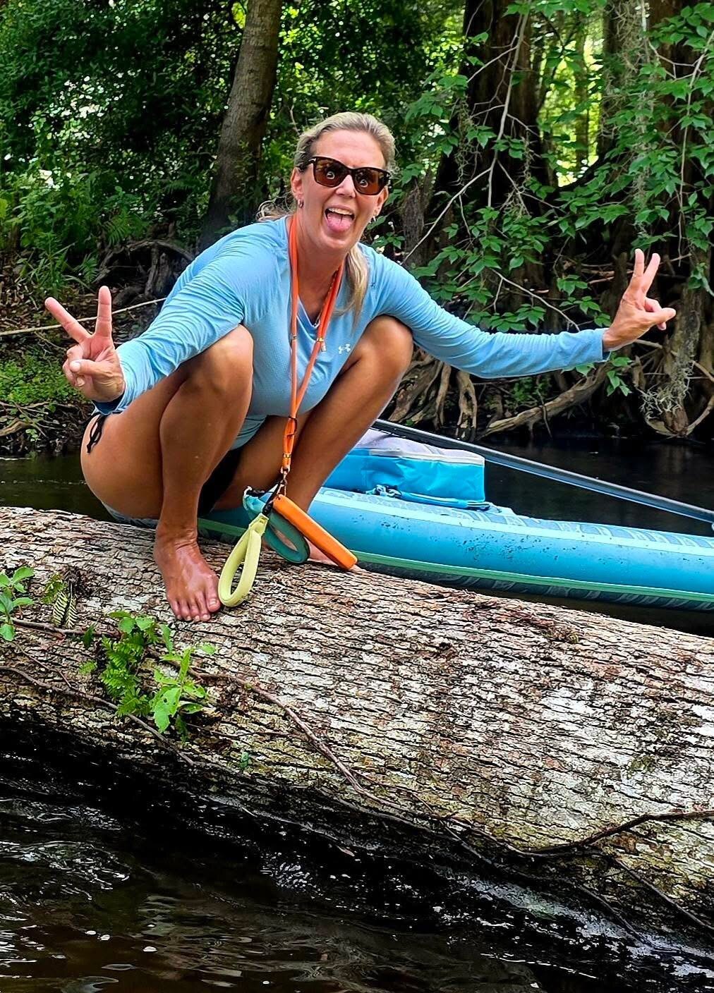 Tim beside a fallen tree on Seventeen Runs