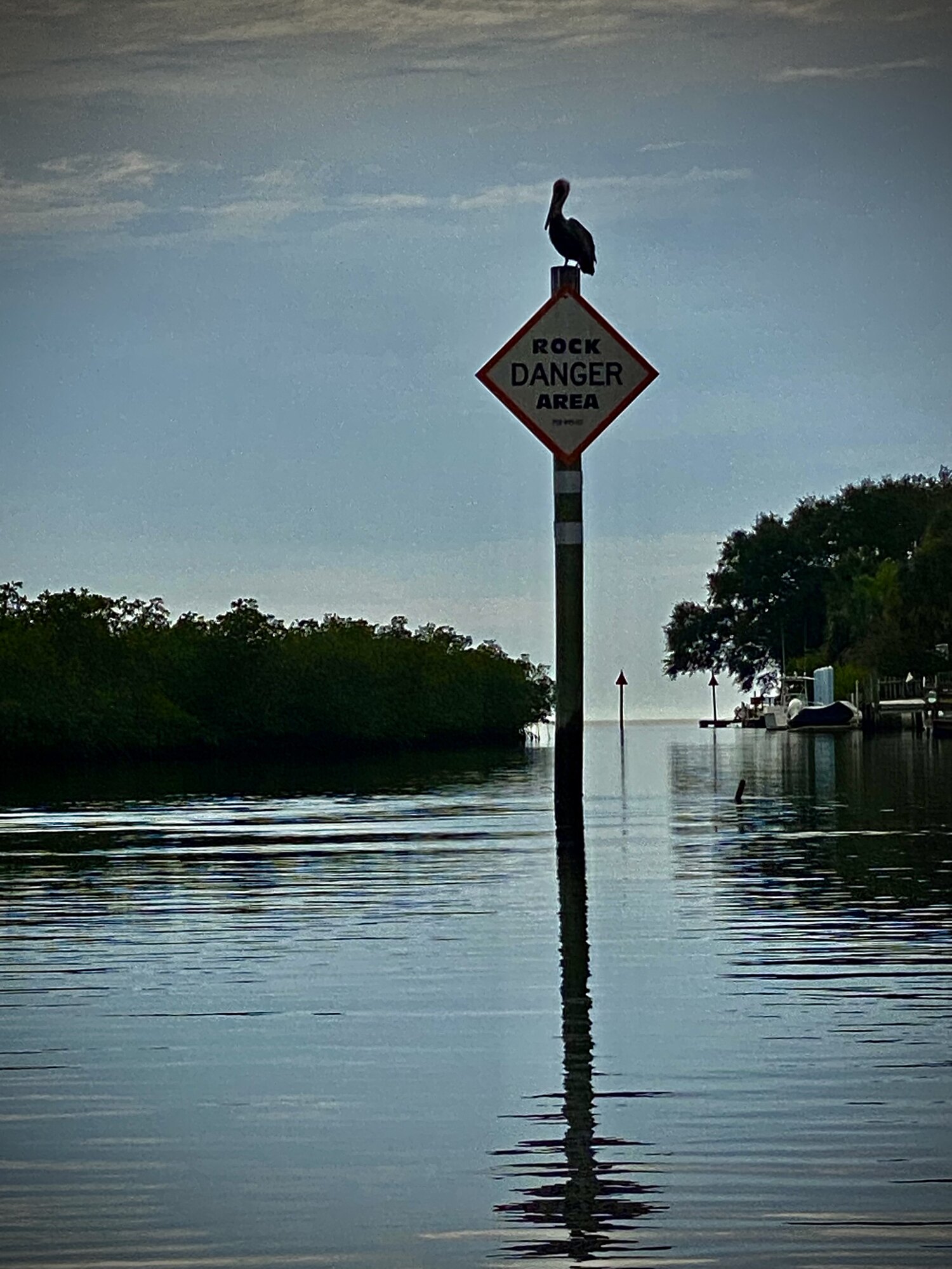 Channel marker in Aripeka waterway