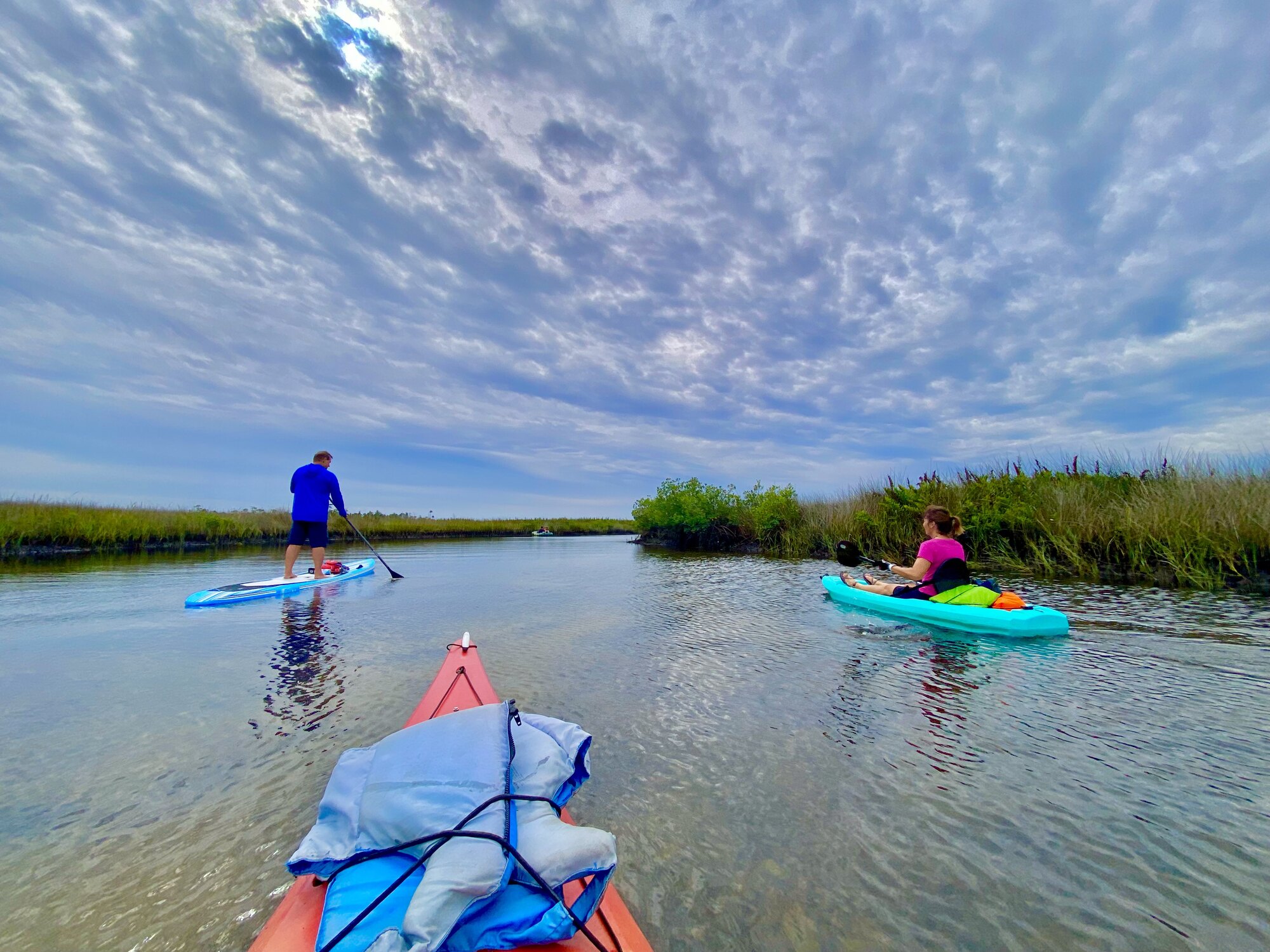 Textured clouds over Jenkins Creek marsh