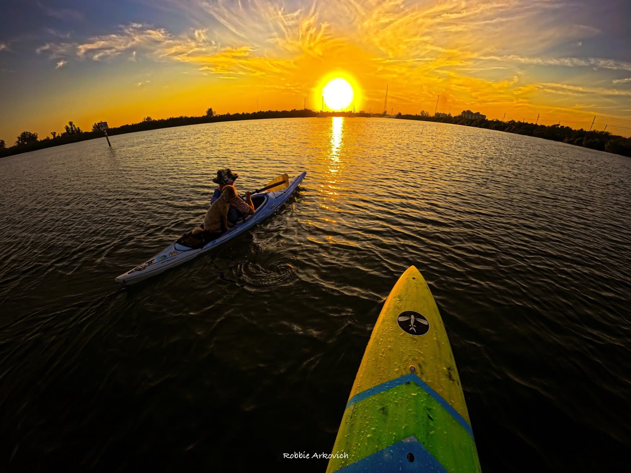 Sunset viewed from the kayak