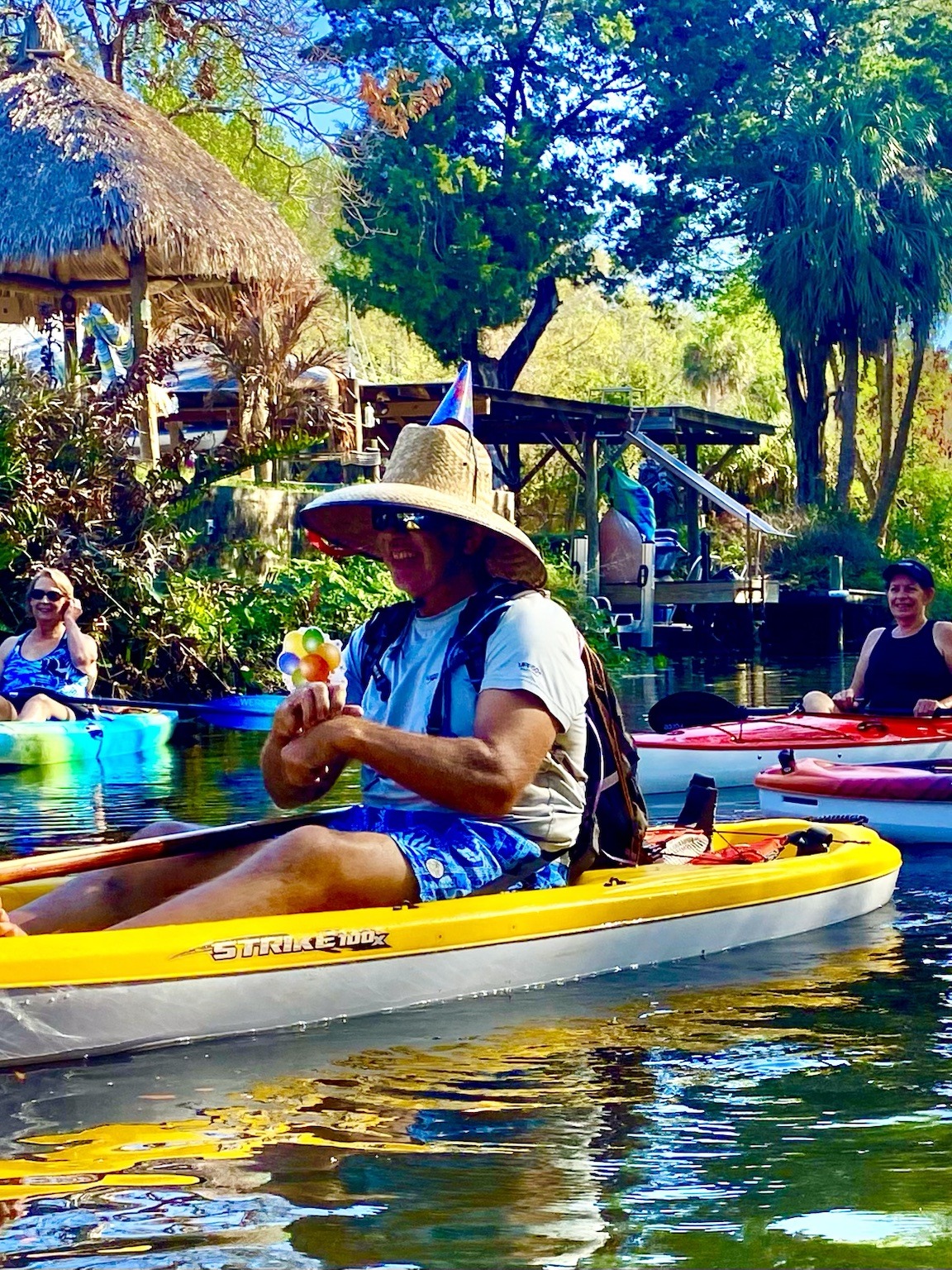 Layne on the water in the birthday hat that made him impossible to miss all day.