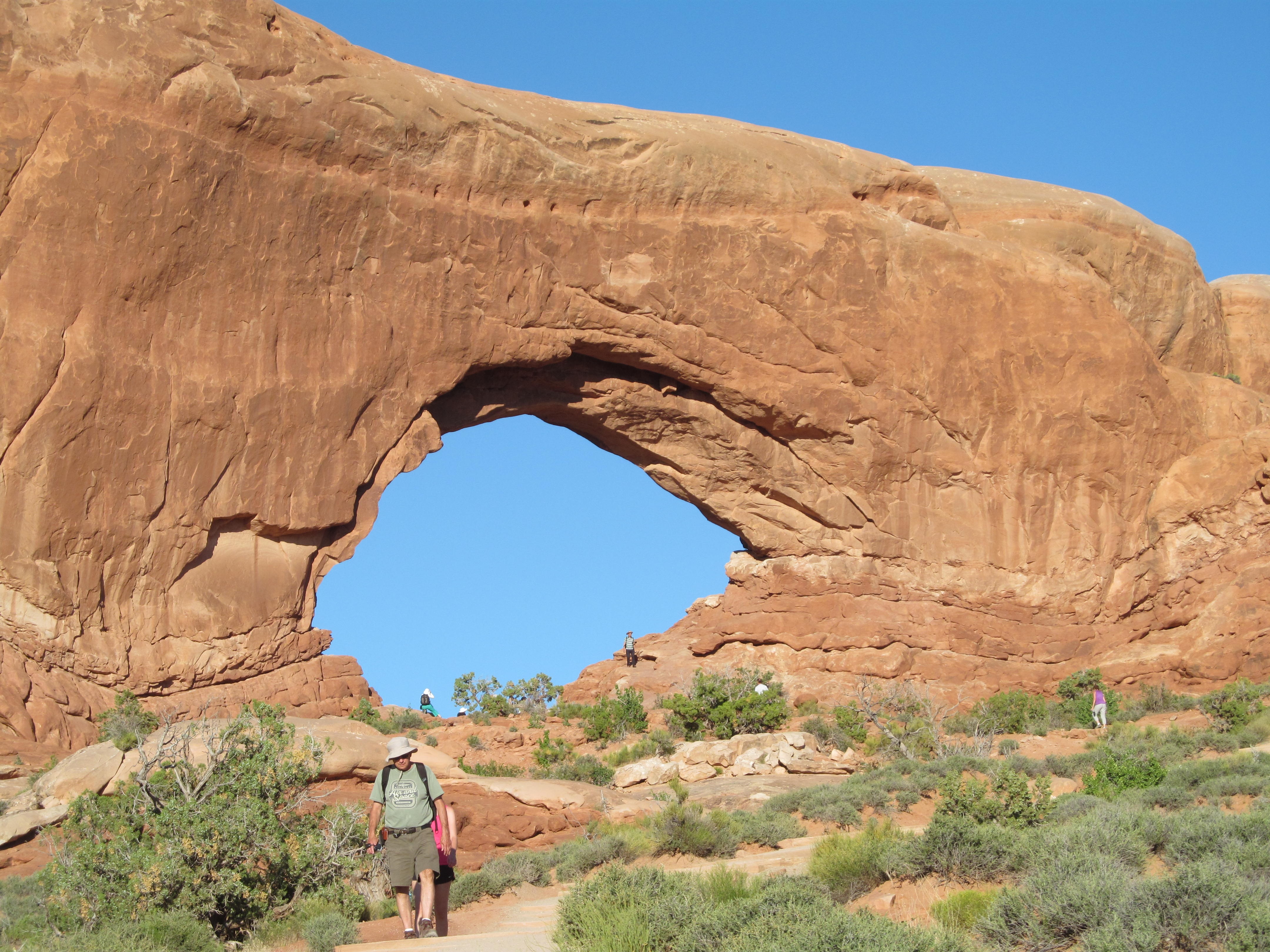 One of the massive sandstone openings along the Windows Trail.