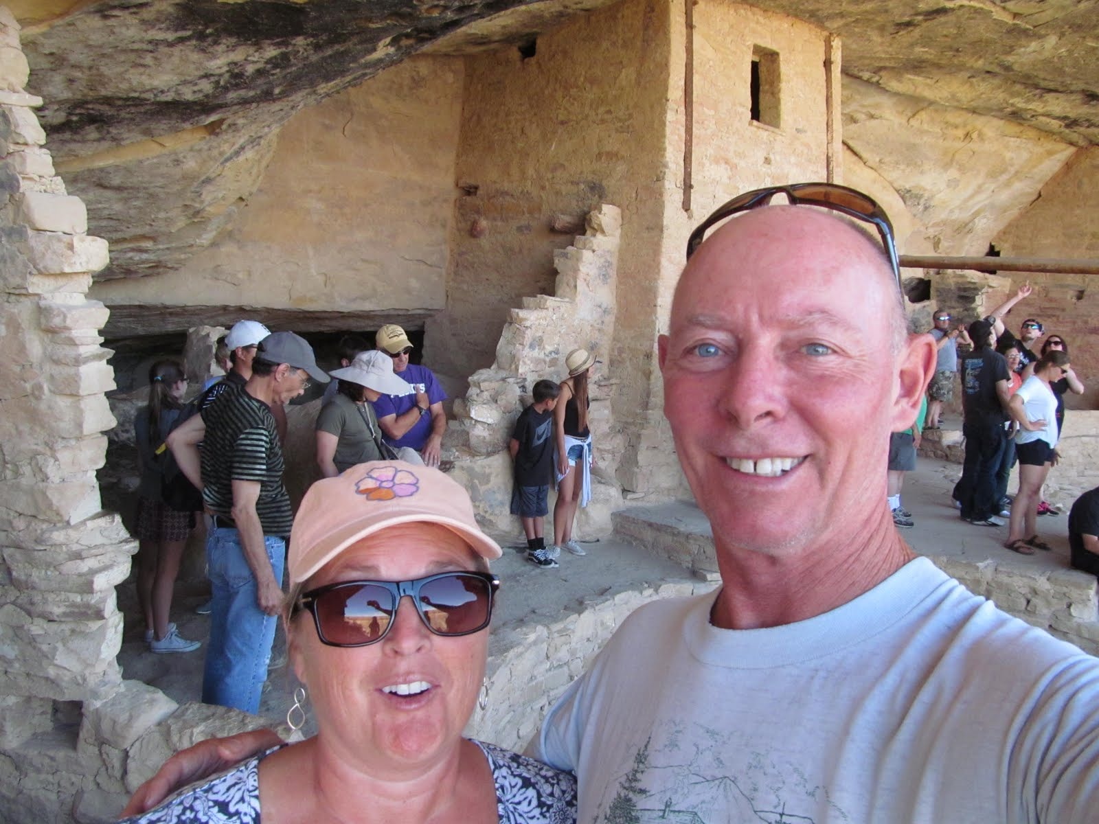 A happy self-portrait during our tour of the Mesa Verde cliff dwellings.