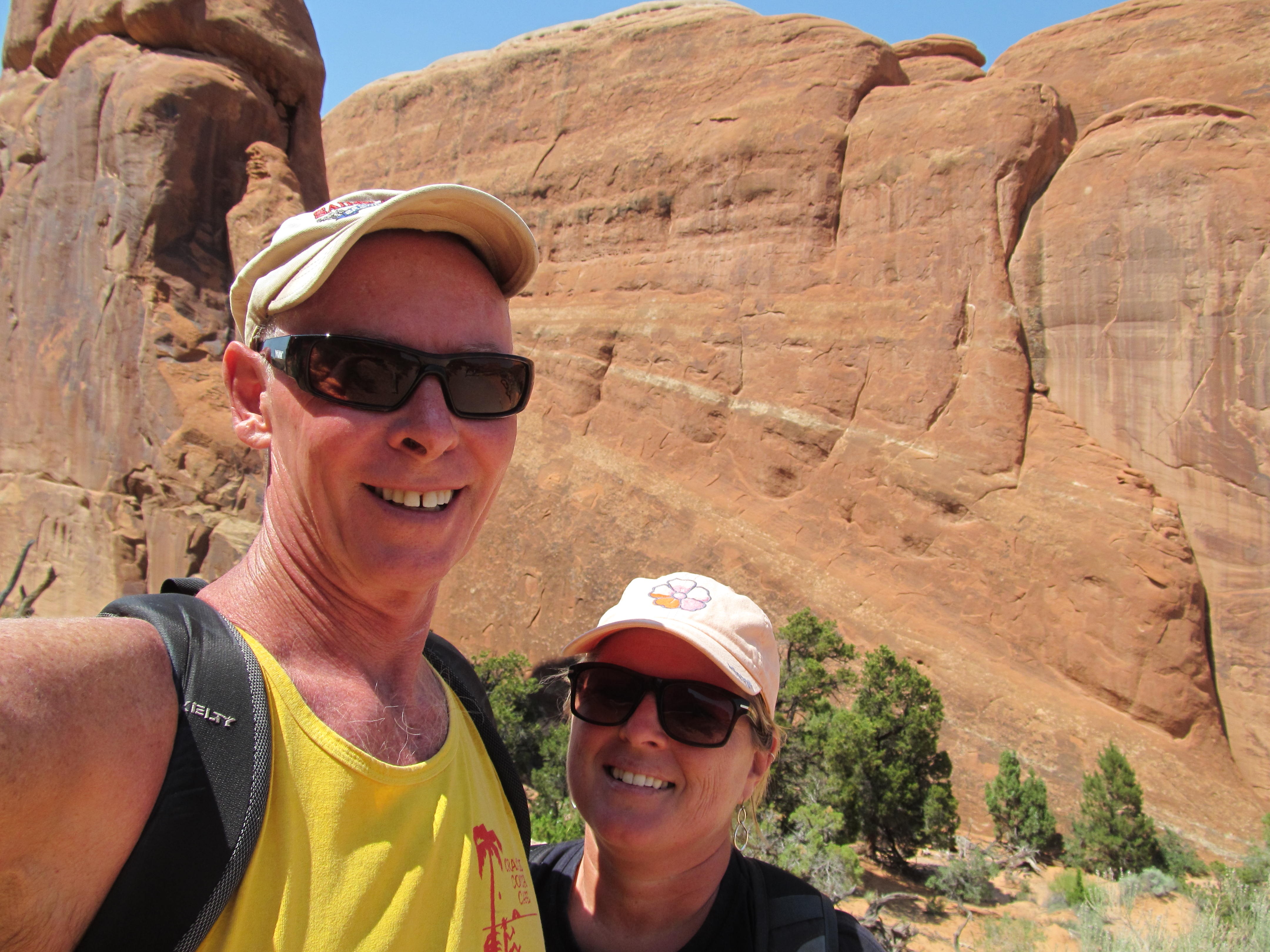 Tim and Cindy together among the red walls and fins of Arches.