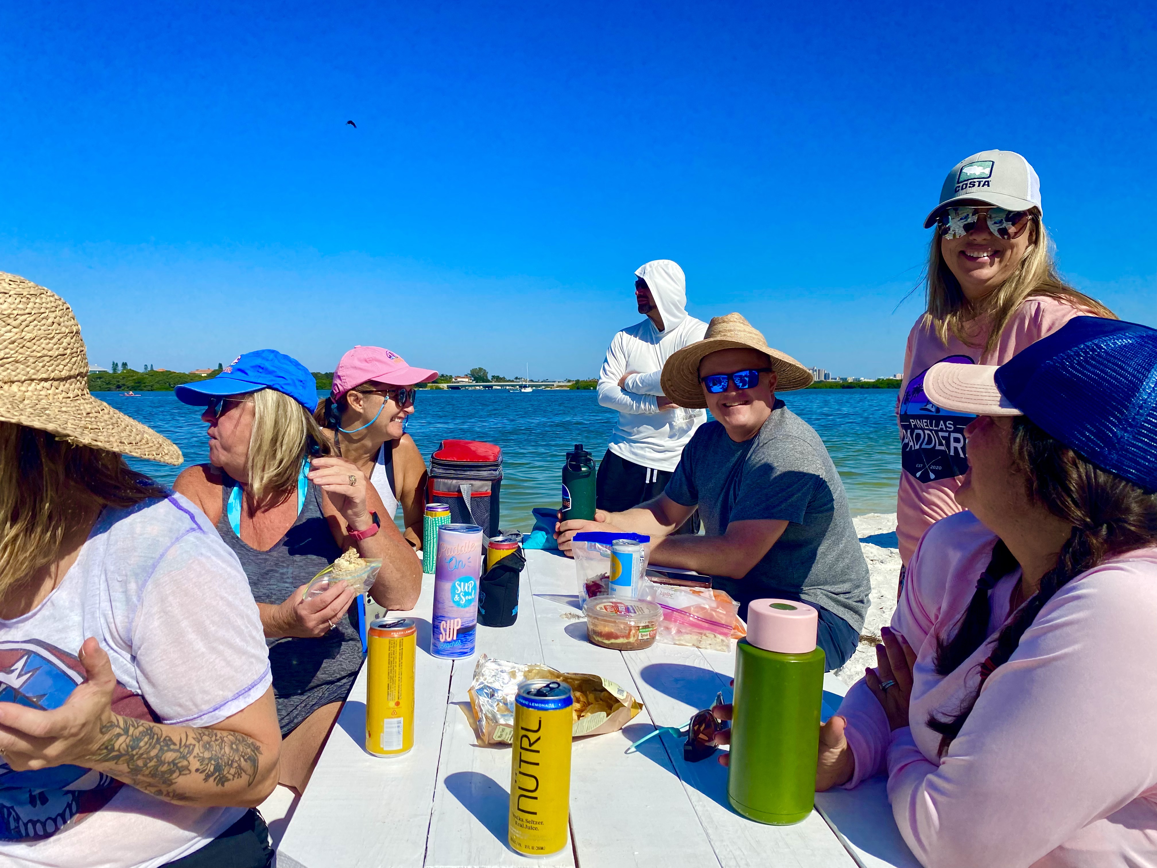 A perfect blue-sky lunch break with the Pinellas Paddlers.