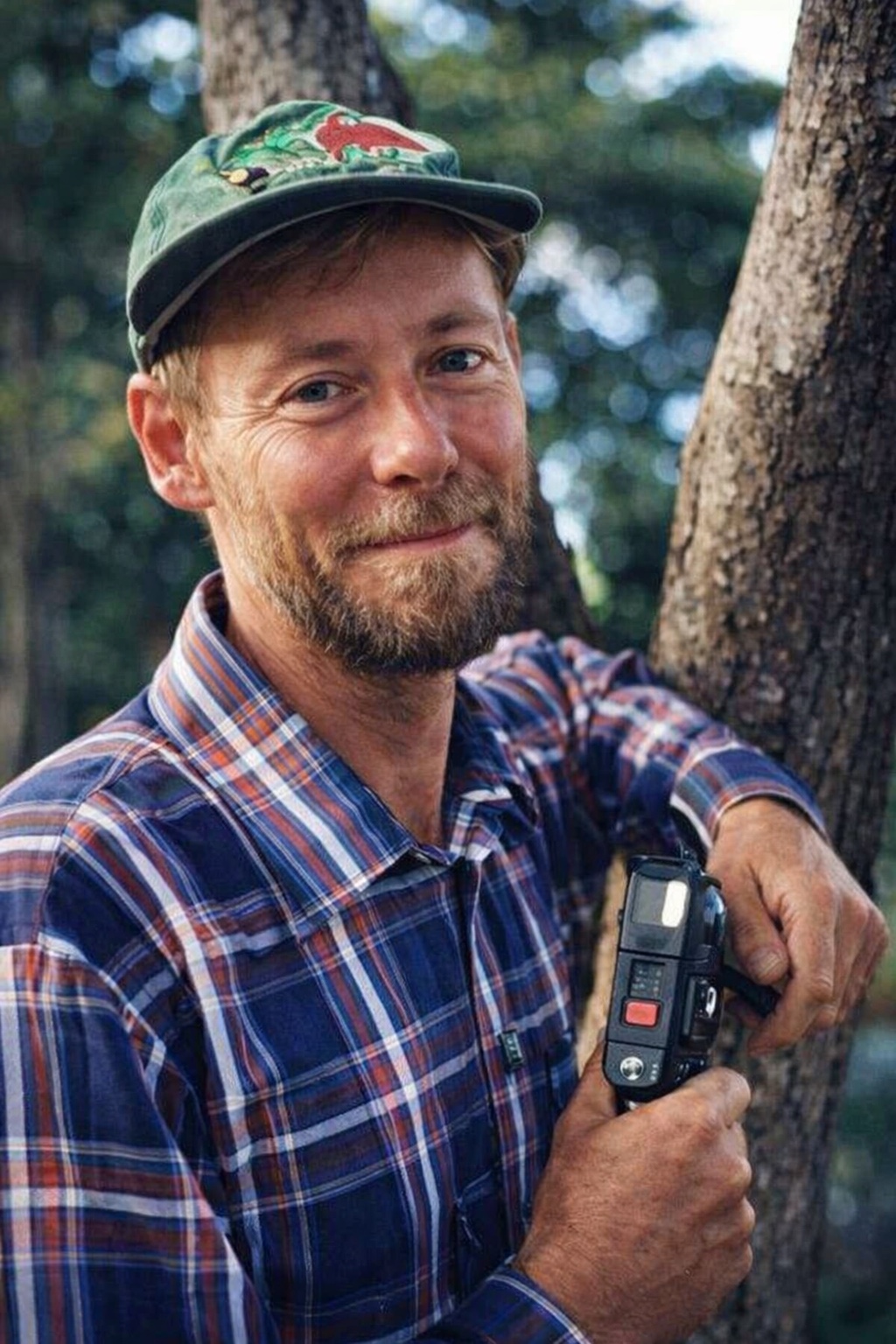Tim with the Olympus XA, the compact rangefinder that accompanied years of adventures.
