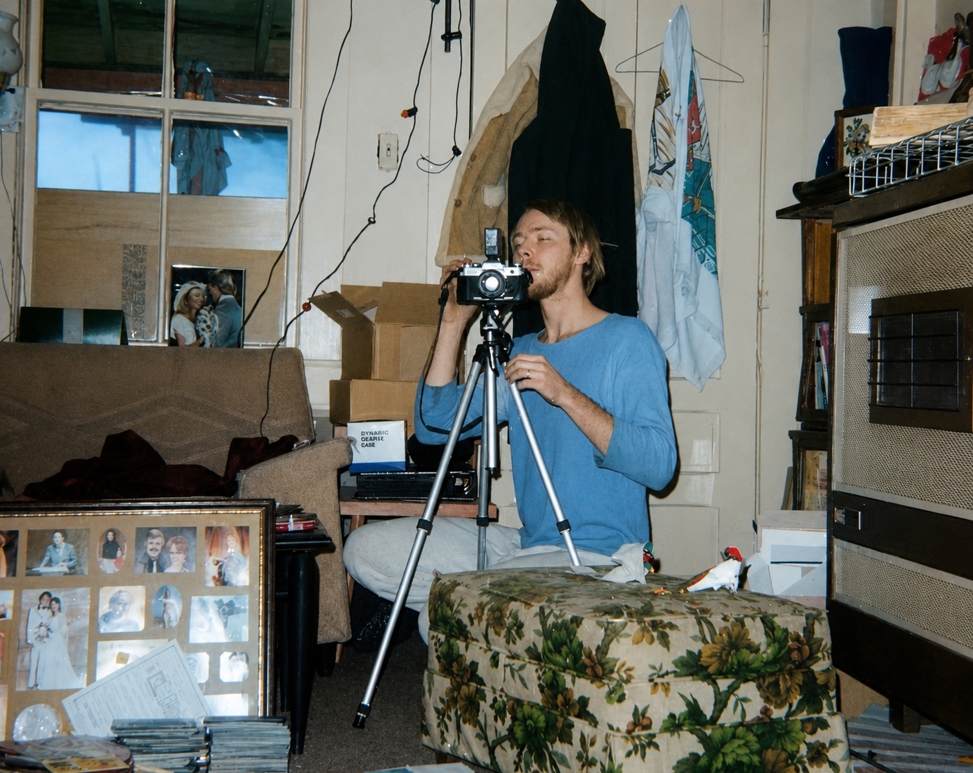 Working carefully with a tripod-mounted film camera during the manual-camera years.