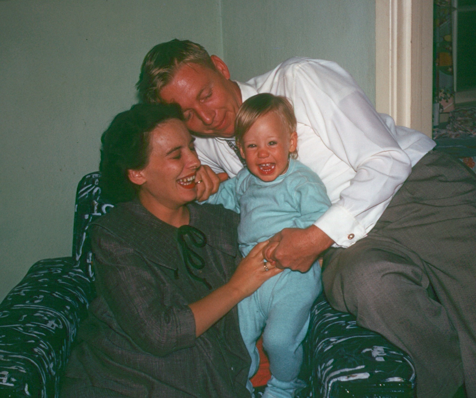Mom, Dad and Peg together in an early family photograph
