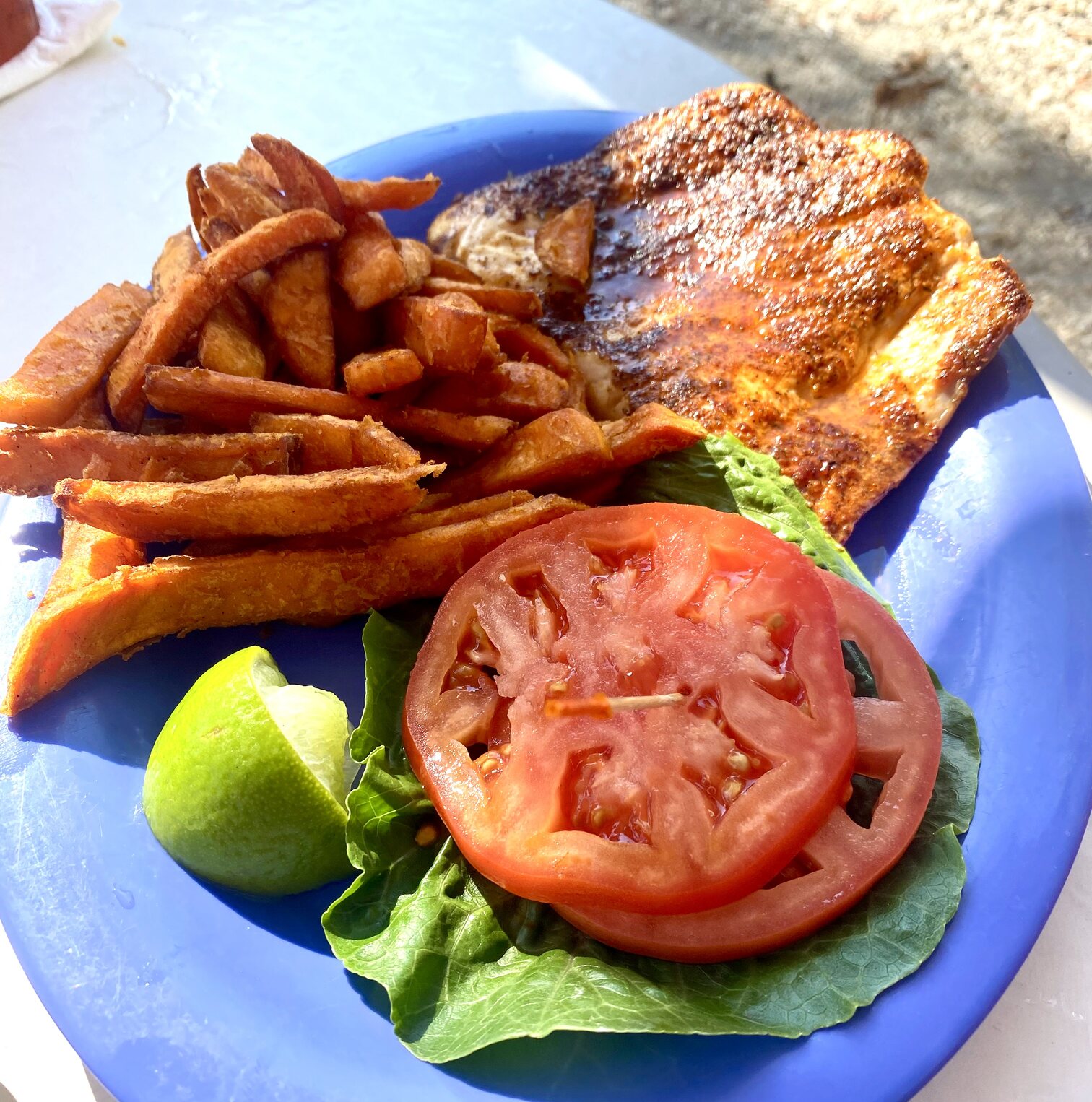 A simple fresh-fish lunch in Key Largo.
