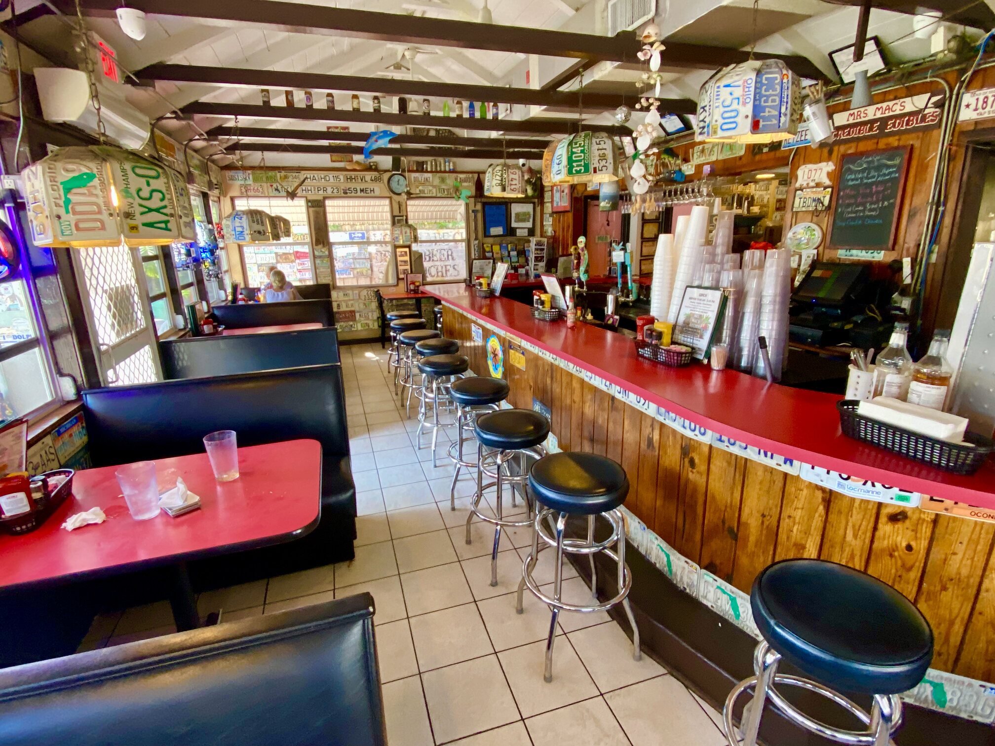 The easygoing interior of a classic Keys bar.