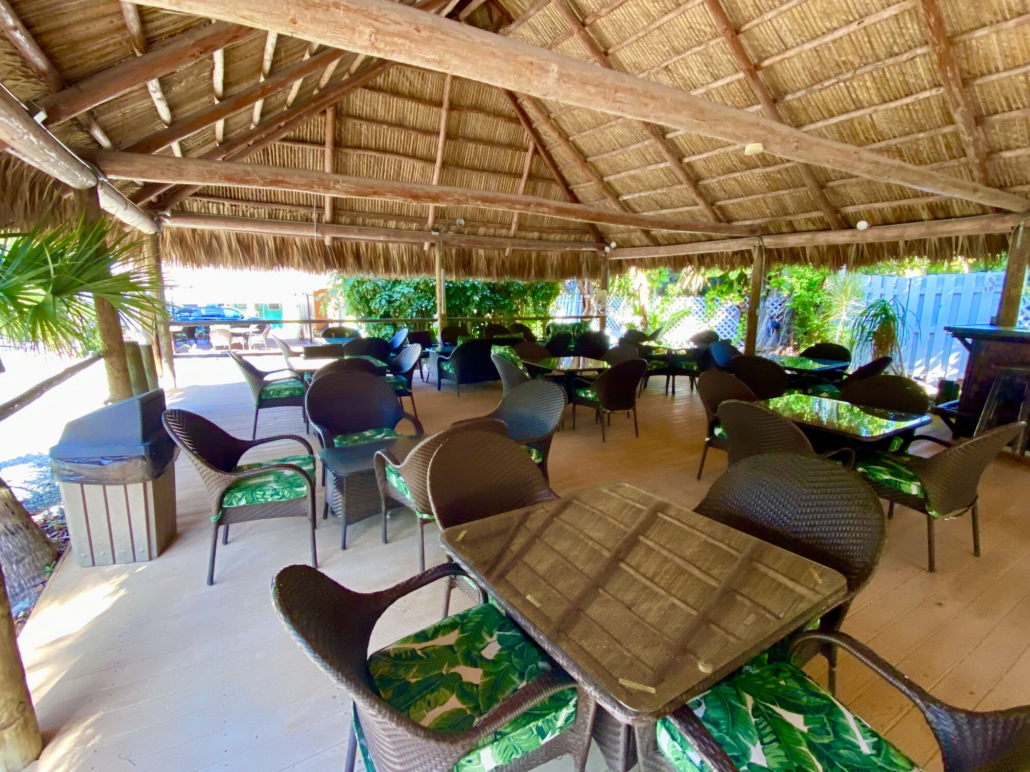 The open-air gathering space near the cottages.