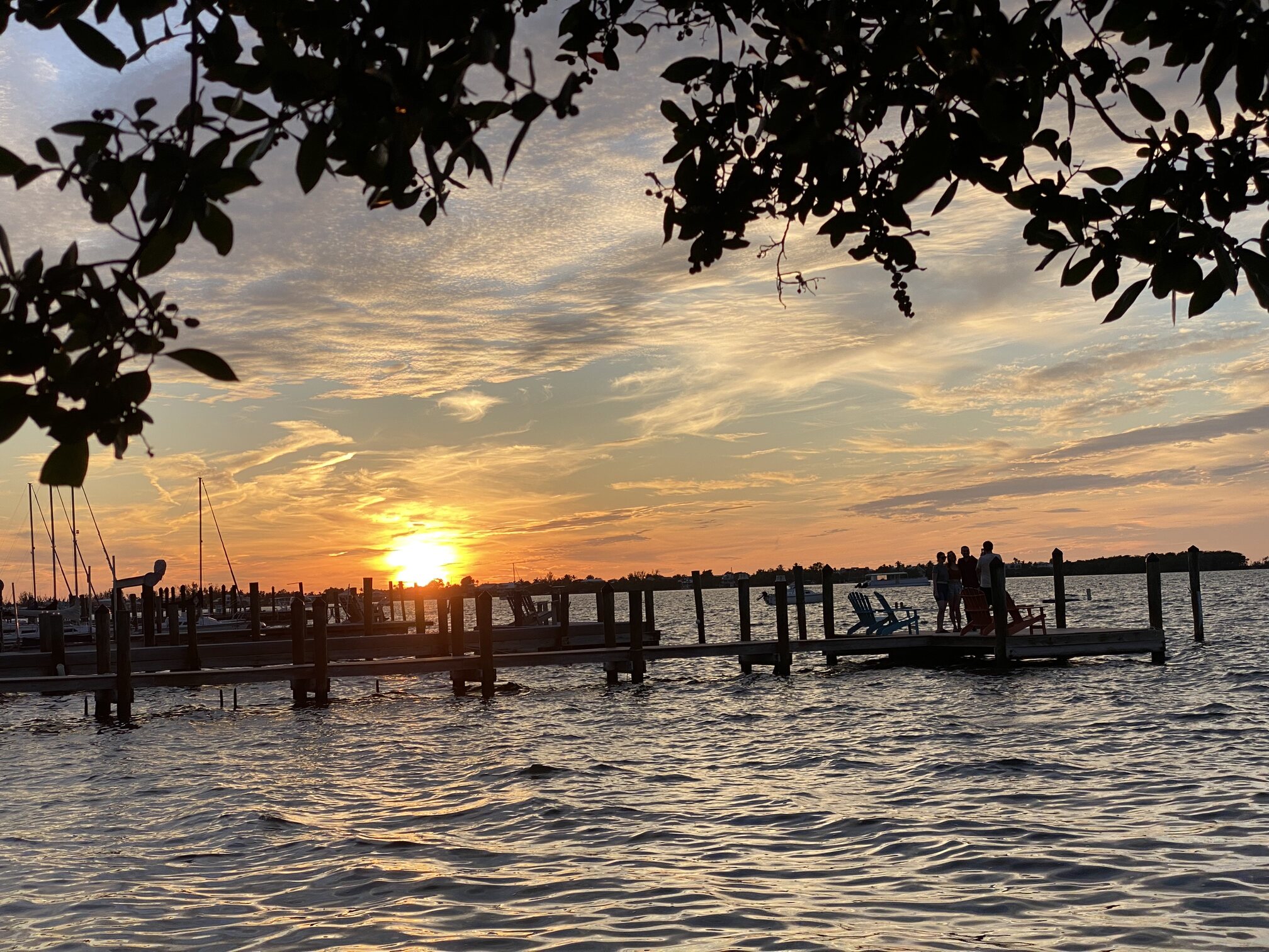 A dramatic evening sky over the marina.