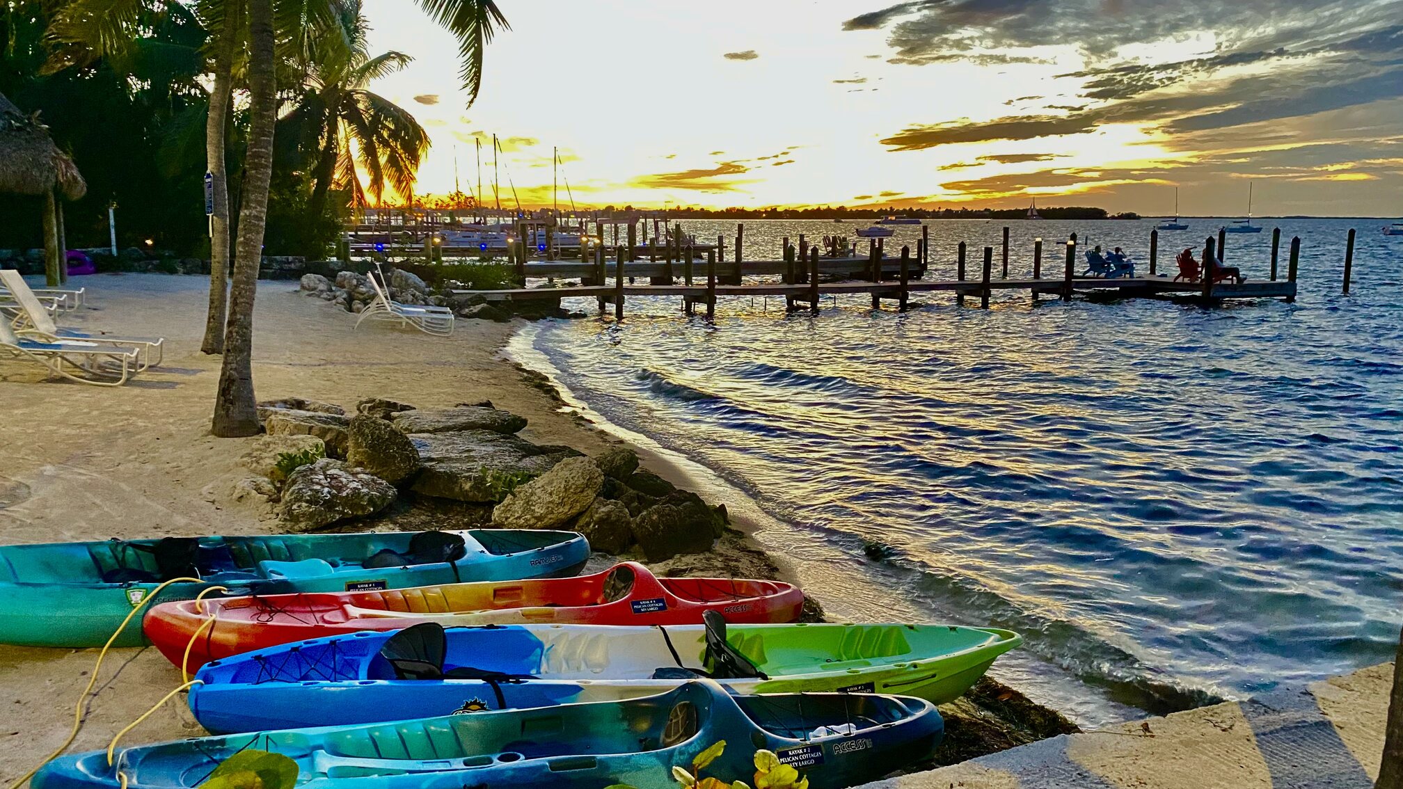 Twilight colors spreading across Florida Bay.
